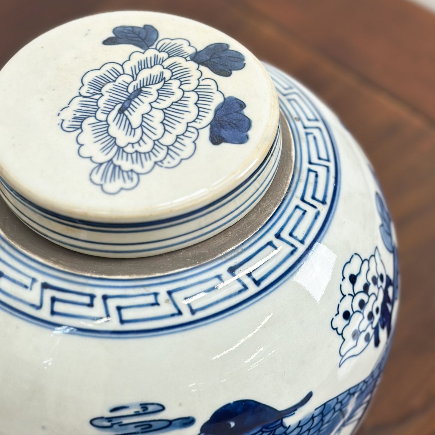 Phoenix & Peony Porcelain Ginger Jar