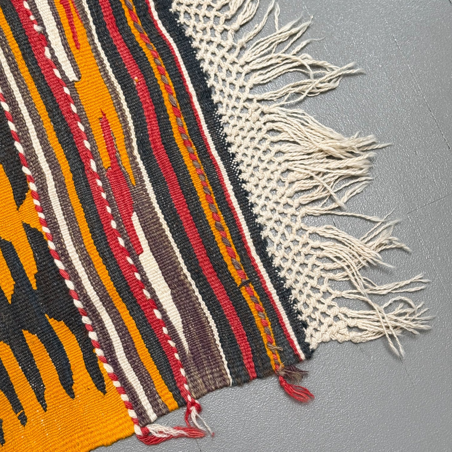 Fringed Vintage Avanos Turkish Kilim Rug