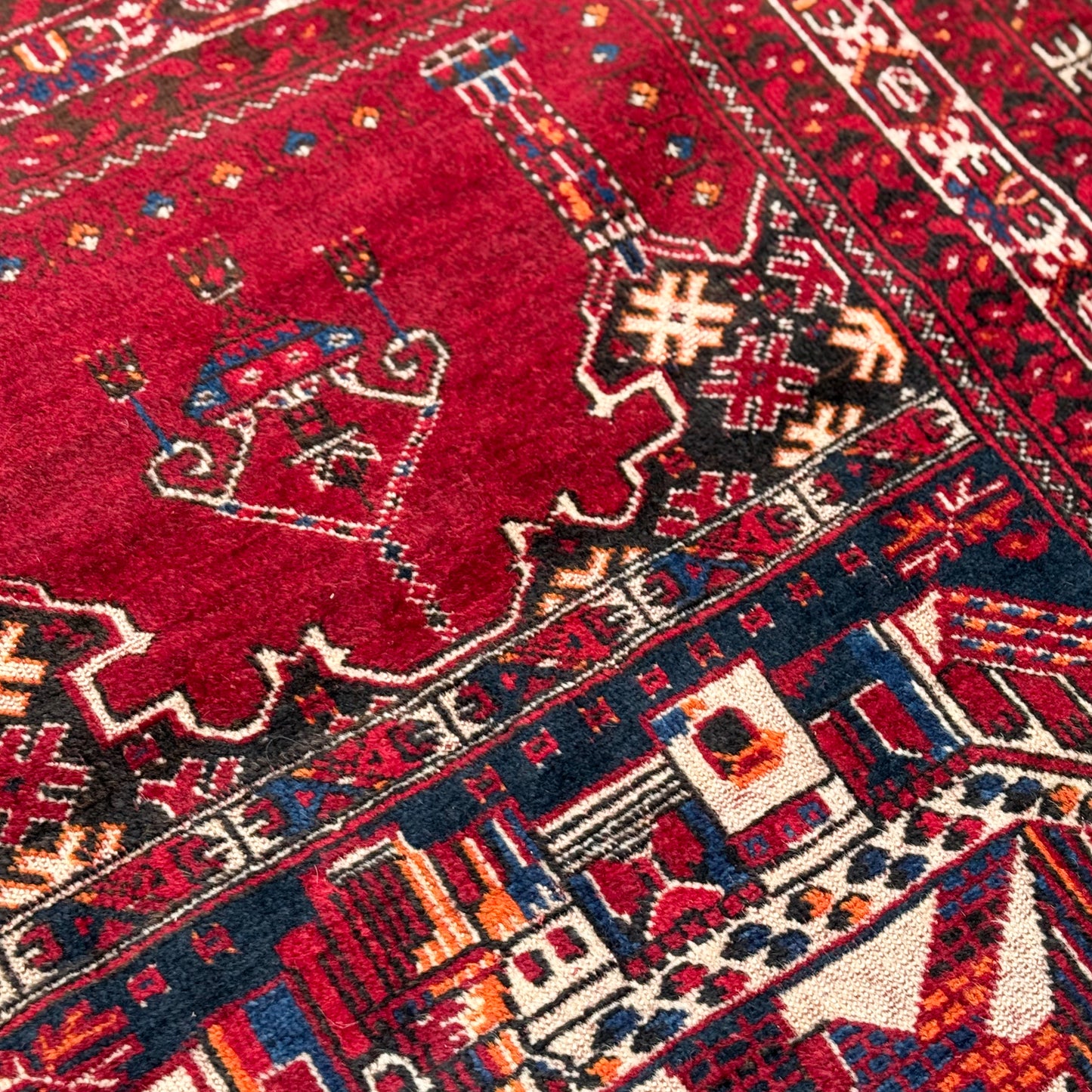 Ersari Vintage Persian Handwoven Rug